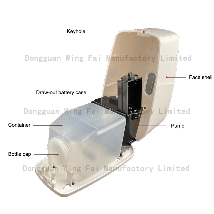 Commercial Refillable 500ml Plastic Automatic Wallmount Sanitizer Liquid Spray Soap Dispenser