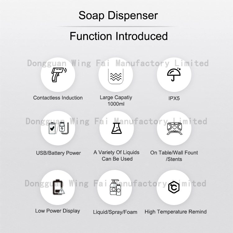 Commercial 1000ml Smart Wall Mounted Alcohol Gel Hands Free Soap Dispenser for Public Places