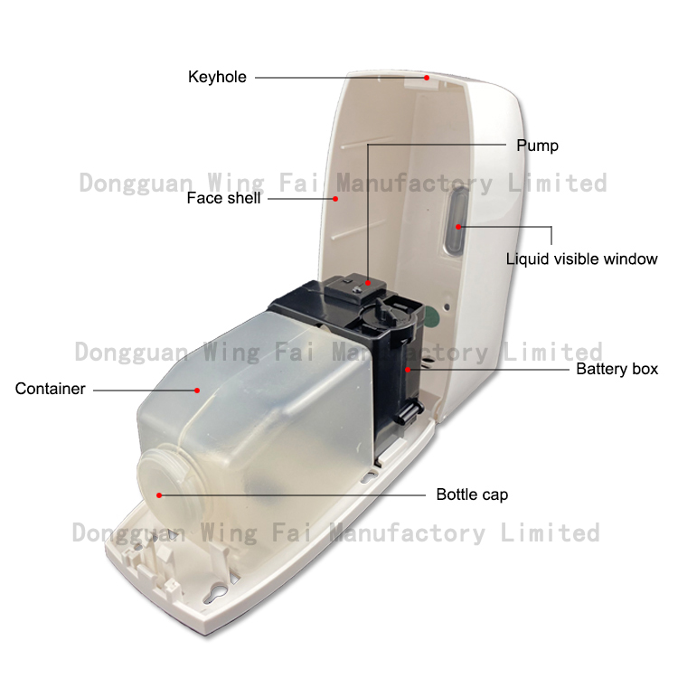 500ml Commercial ABS Wall Mounted Auto Hand Sanitizer Alcohol Liquid Gel Spray Soap Dispenser with Sensor