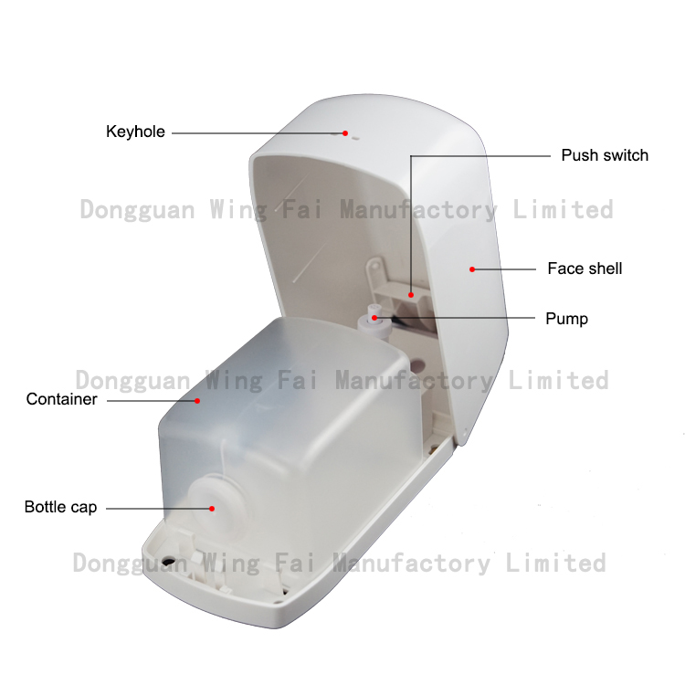 Factory Custom 500 ml Plastic Wall Mounted Hand Sanitizer alcohol Manual Soap Dispenser for Hotel