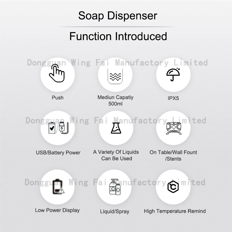 Commercial 500ml Highquality Liquid Spray Alcohol Gel Wall Mounted Manual Soap Dispenser for Public Places
