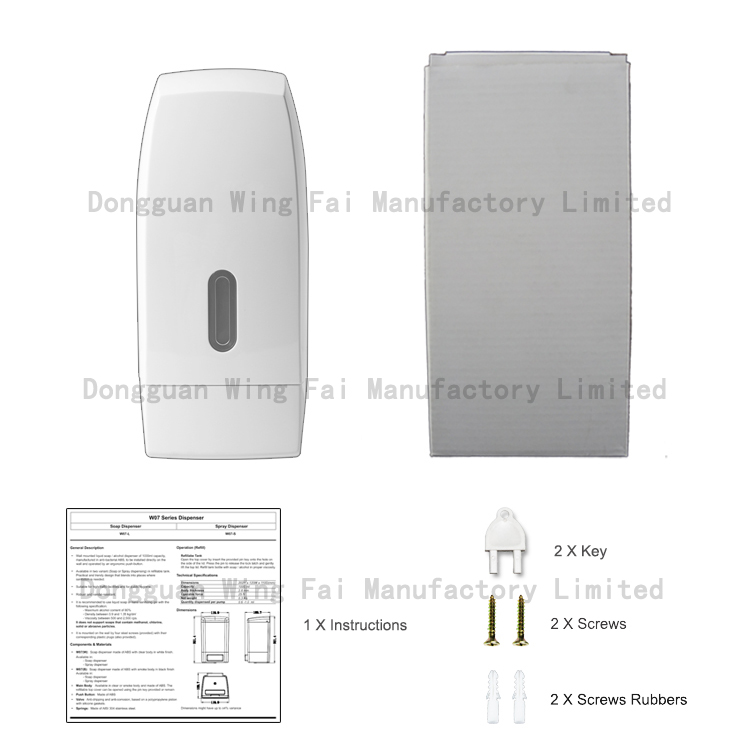 1000ml Wall Mounted Manual Hand Sanitizer Alcohol Liquid Drop Spray Soap Dispenser For Commercial