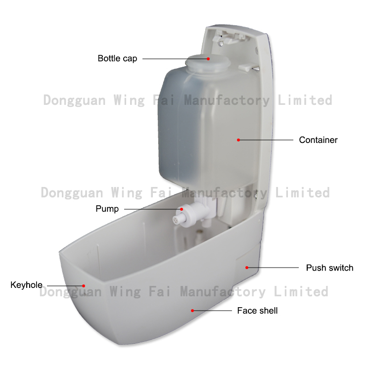 1000ml Wall Mounted Manual Hand Sanitizer Alcohol Liquid Drop Spray Soap Dispenser for Commercial