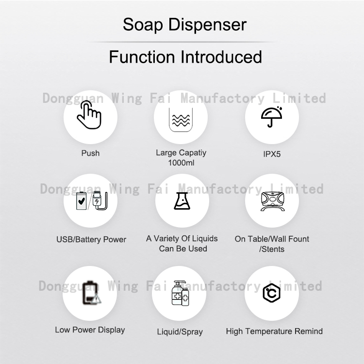 1000ml Wall Mounted Manual Hand Sanitizer Alcohol Liquid Drop Spray Soap Dispenser For Commercial
