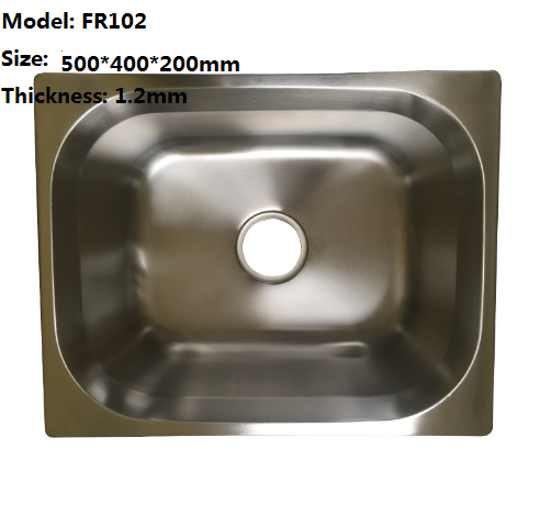 Square 304 kitchen sink with size 500400200mm