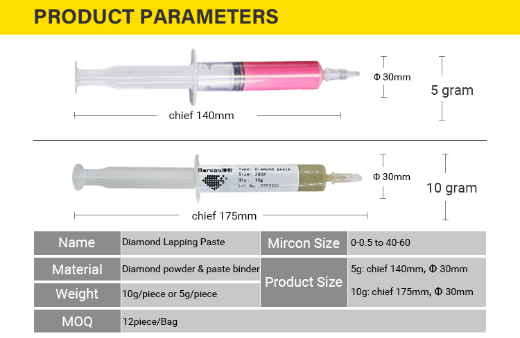 05 Micron Diamond Lapping Compound Paste for Polishing Copper Stainless Steel