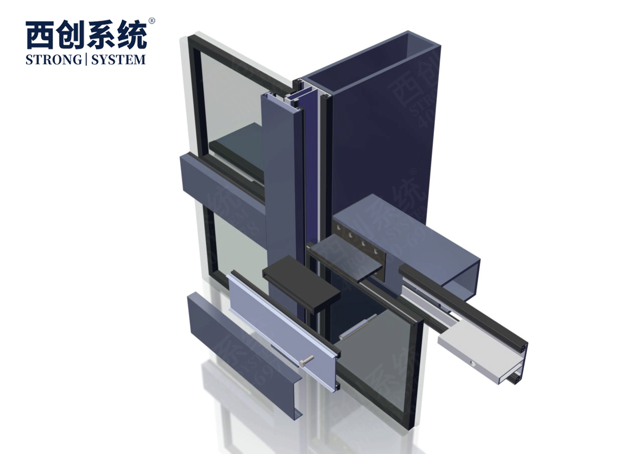 architectural steel profiles for curtain walls Steel system fireproof glass curtain wall