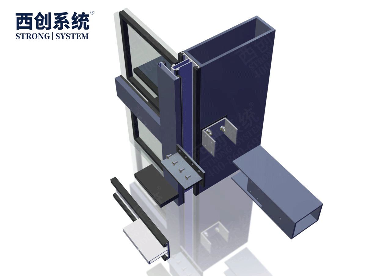 architectural steel profiles for curtain walls Steel system fireproof glass curtain wall