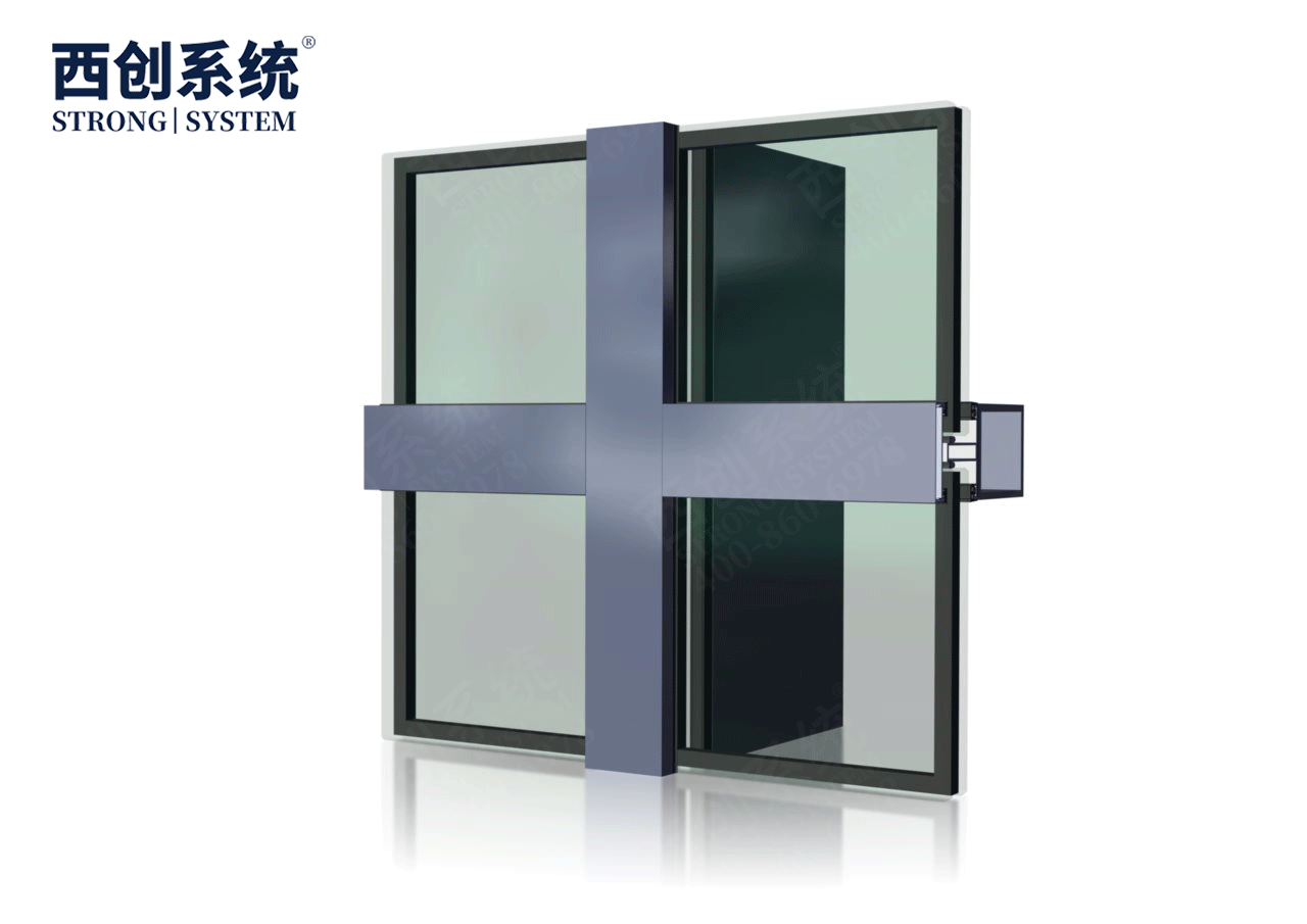 architectural steel profiles for curtain walls Steel system fireproof glass curtain wall