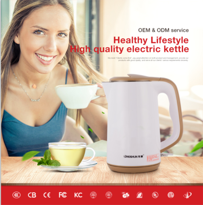 2022 hot sale home electronics appliances water boiling Double Layers Antiscald Electric Kettle