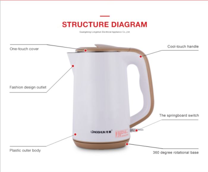 2022 hot sale home electronics appliances water boiling Double Layers Antiscald Electric Kettle