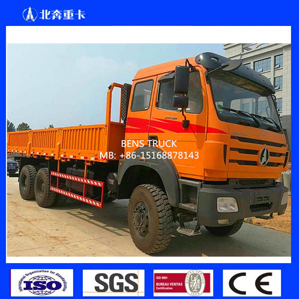 Beiben north benz NG80 6x6 all wheel driving cargo truck orange