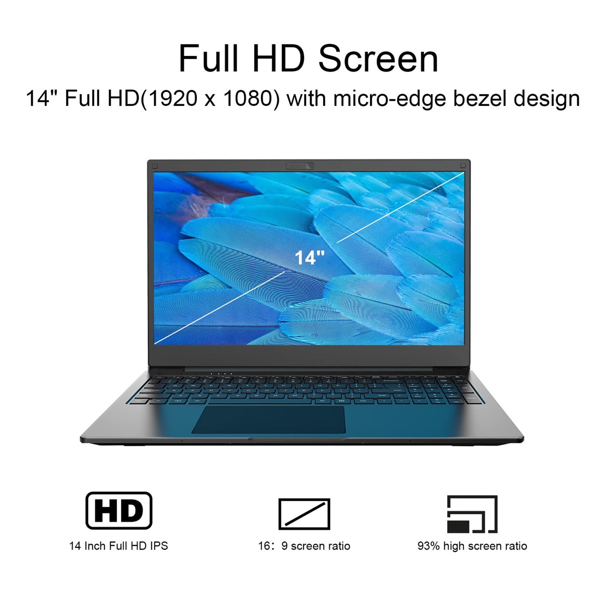 14 Inch FHD 1080P IPS gaming laptop i5 8279U 16G Ram 512G Storage 7000mAh Windows 10 Home Ultra Slim Notebook leptop