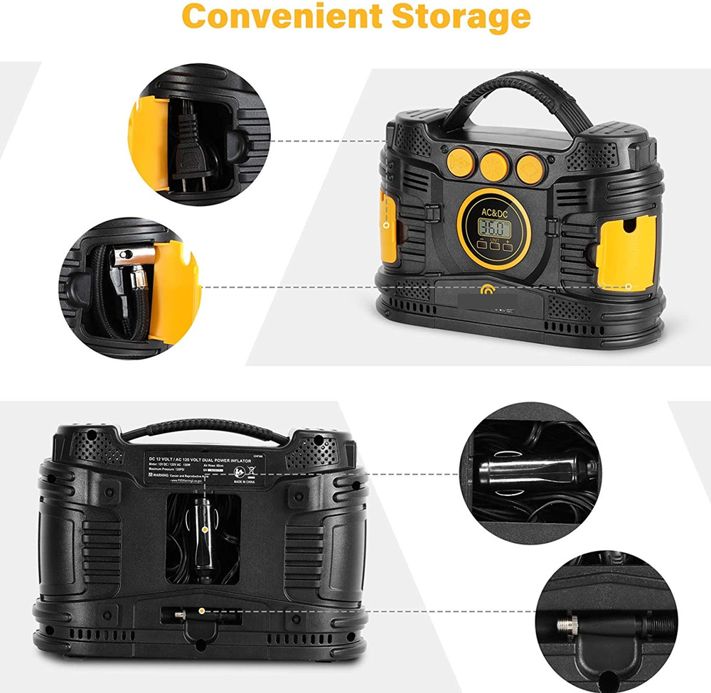 AC 230v 110v DC 12v tire inflators air compressor