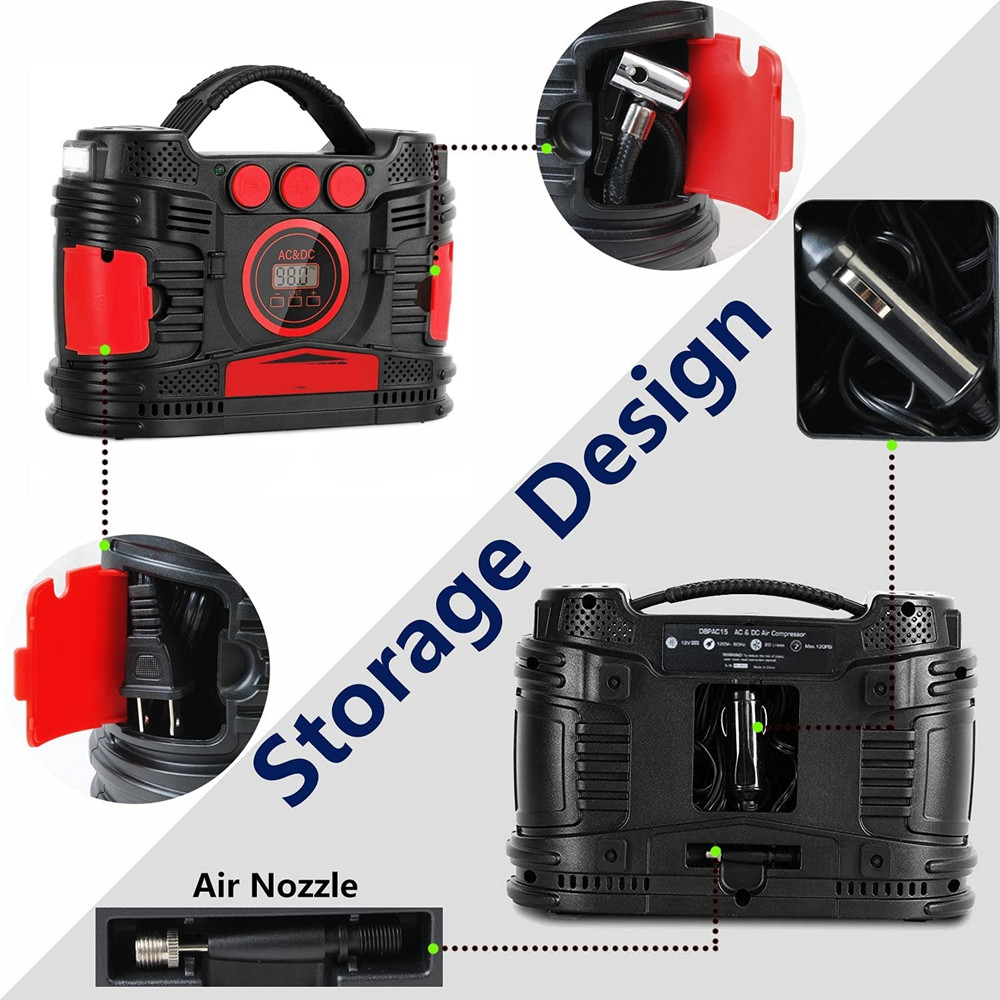 AC 230v 110v DC 12v tire inflators air compressor pump
