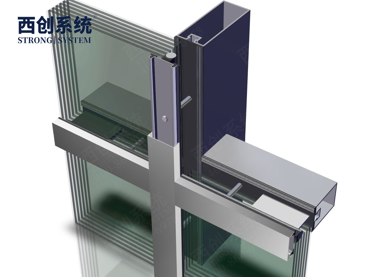 architectural steel profiles for curtain walls Steel system fireproof glass curtain wall square steel