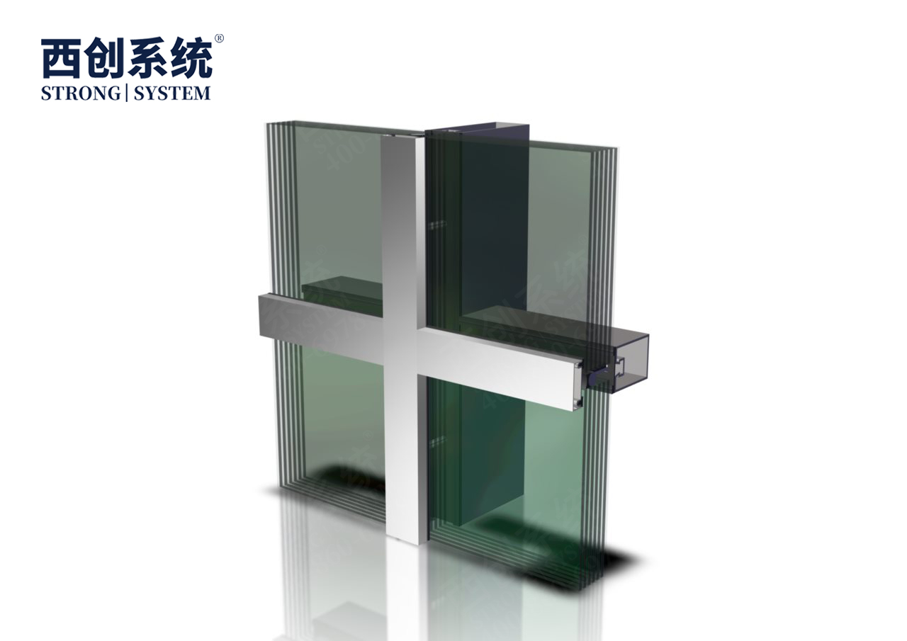 architectural steel profiles for curtain walls Steel system fireproof glass curtain wall square steel