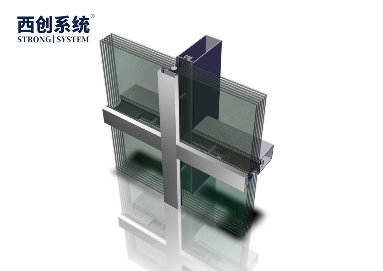 architectural steel profiles for curtain walls Steel system fireproof glass curtain wall square steel