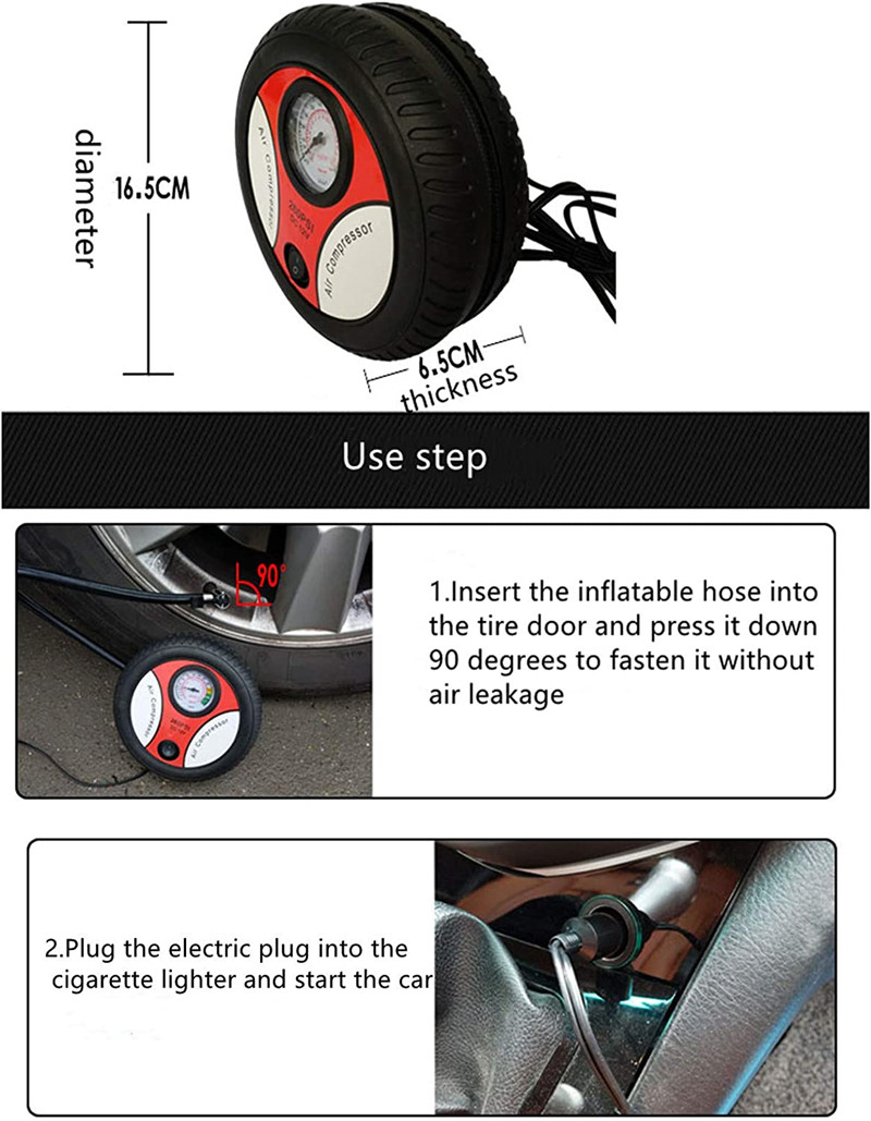 Car Tire Inflator Pump DC 12V 260PSI Mini Air Compressor