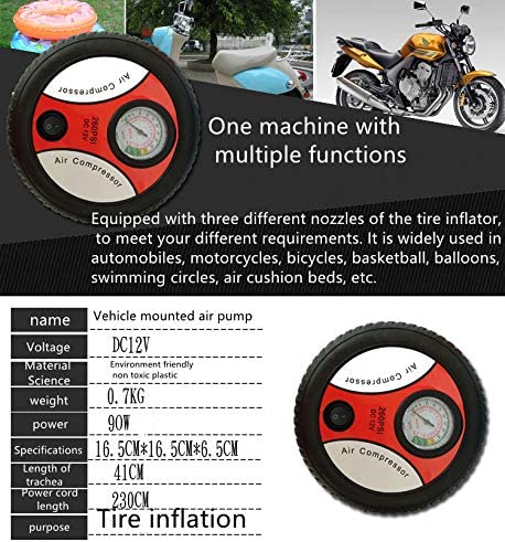 Car Tire Inflator Pump DC 12V 260PSI Mini Air Compressor