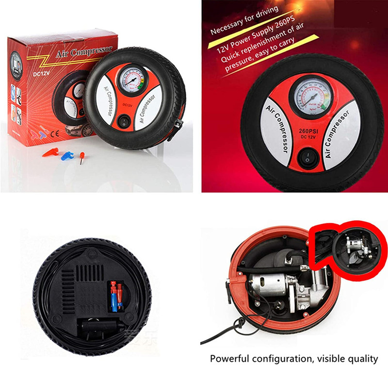 Car Tire Inflator Pump DC 12V 260PSI Mini Air Compressor