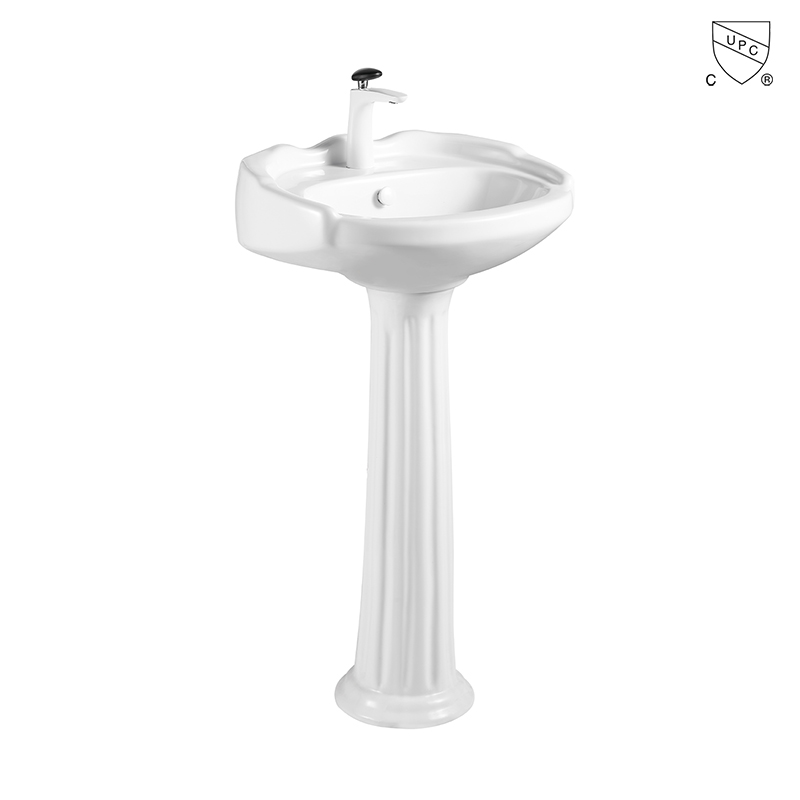 Bathroom white small oval CUPC certified CSA approved pedestal sink