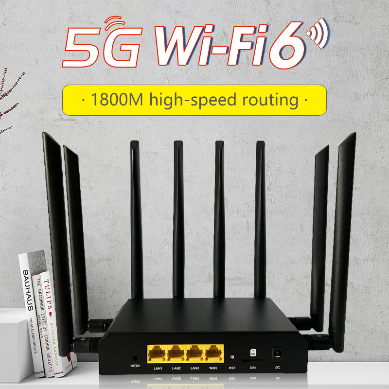 OEM Industrial 4G 5G Router Wifi6 1800Mbps 11AX Wifi 5G Router With SIM Card Slot