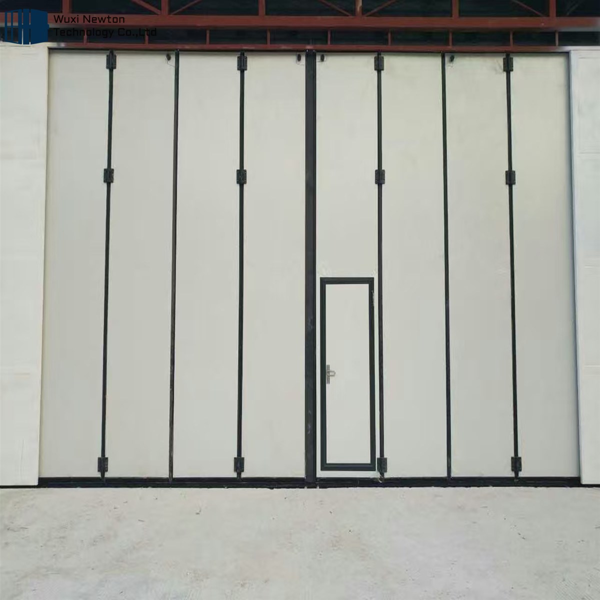 Automatic Horizontal Sliding Folding Insulated Aluminum Door Industrial