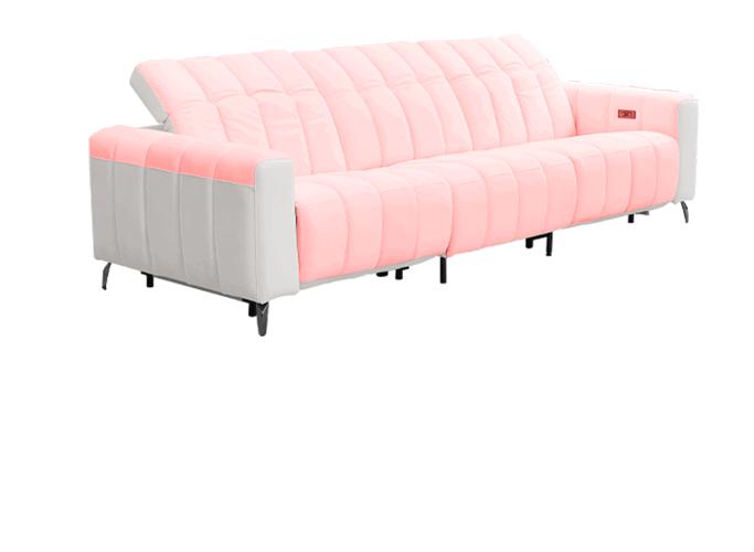 Modern Minimalist Caterpillar Beige White Fabric Multifunctional Sofa Size Apartment Living Room ThreeSeat Sofa