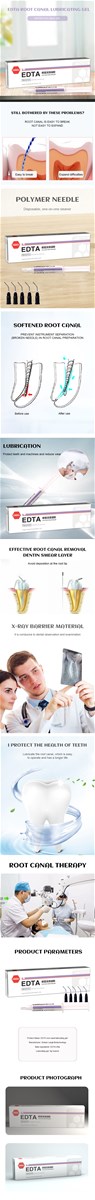 EDTA root canal lubricating gel facilitates cleaning without residue