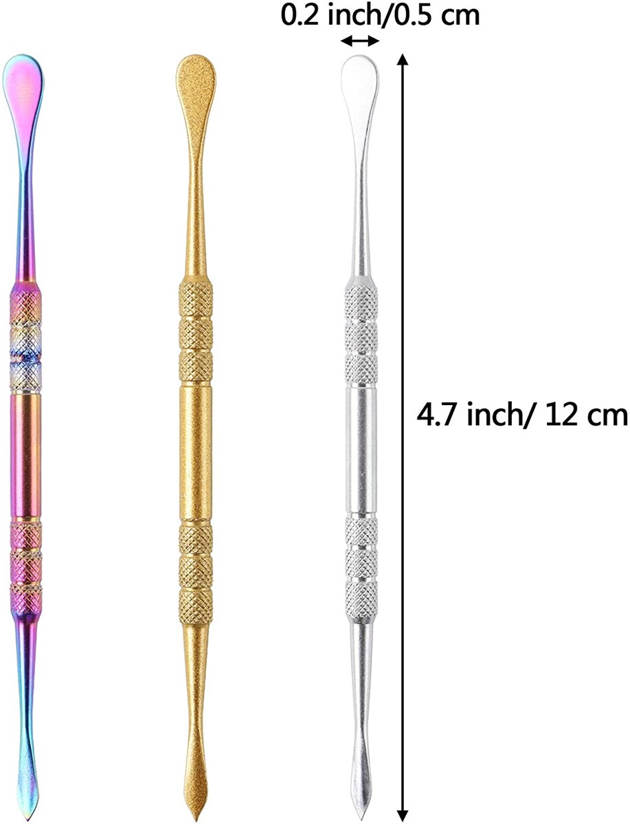 custom badge golden silver stainless steel metal wax dabber tools
