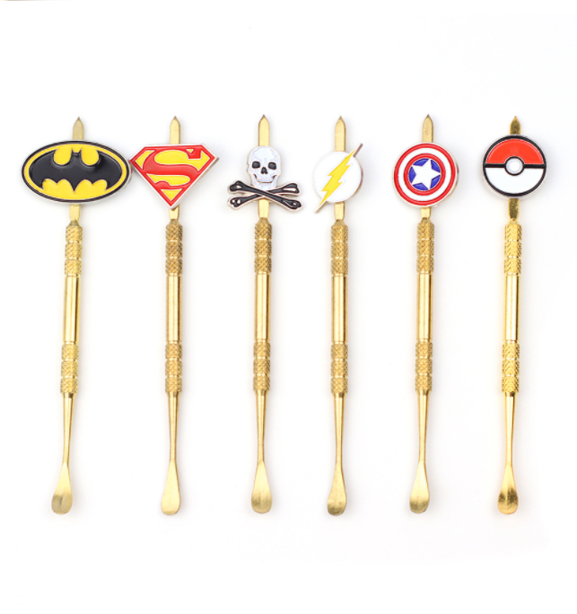 custom badge golden silver stainless steel metal wax dabber tools