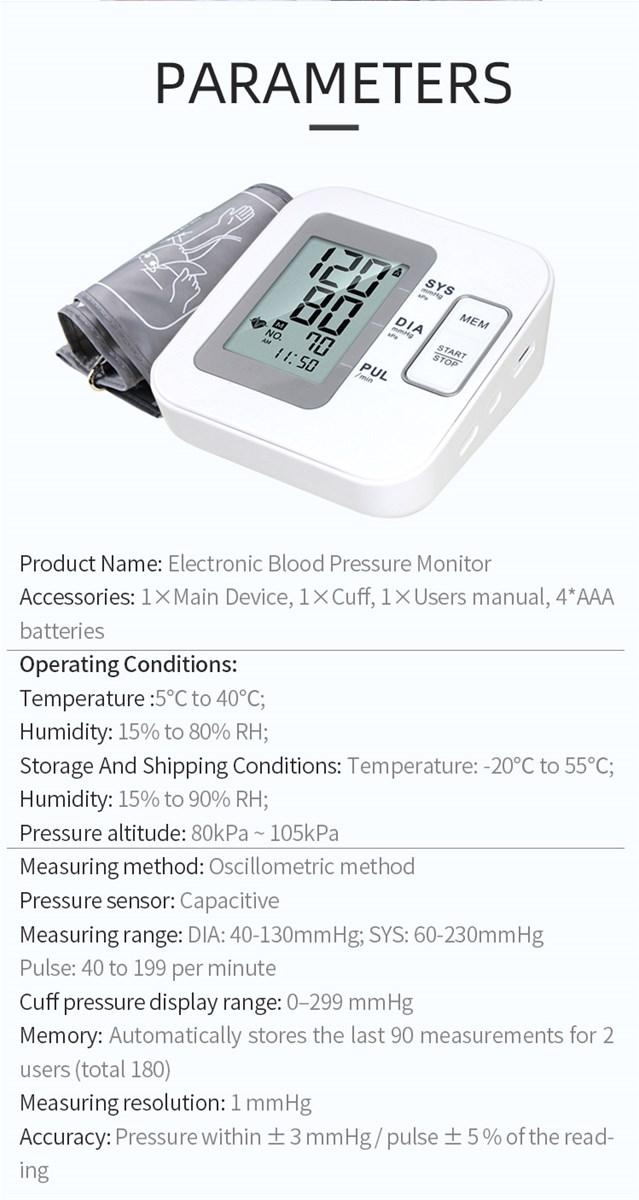 Upper Arm type blood pressure monitor