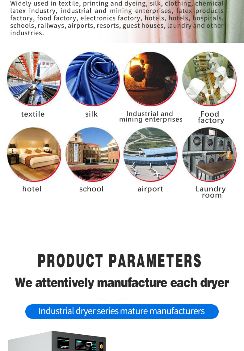 BONYDSE Industrial dryers Hotel industrial washing machine Hotel hospital laundry equipment