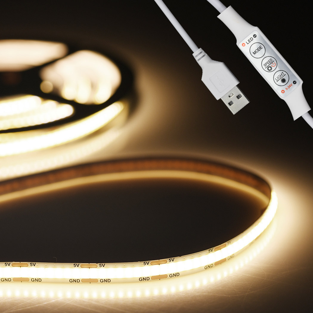 Dotless Flexible Cob Light Tira Led 5 Metros Cob Led Strip Kit