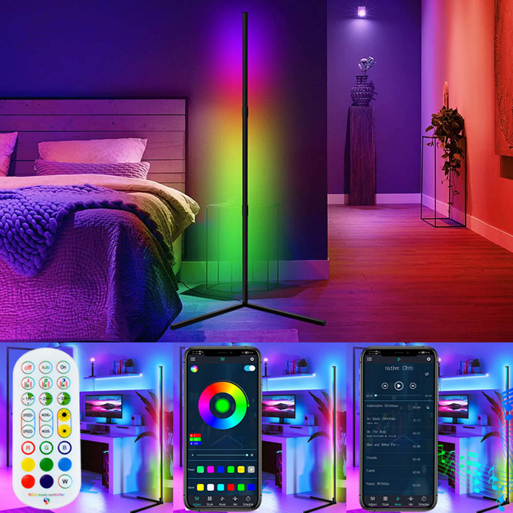 Modern Nordic Tripod Lighting Standing Lamps Remote Control RGB LED Tripod Corner Stand Floor Lamp For Living Room Bedro