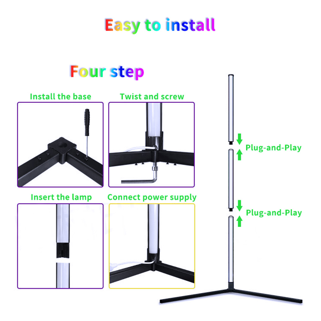 Modern Nordic Tripod Lighting Standing Lamps Remote Control RGB LED Tripod Corner Stand Floor Lamp For Living Room Bedro