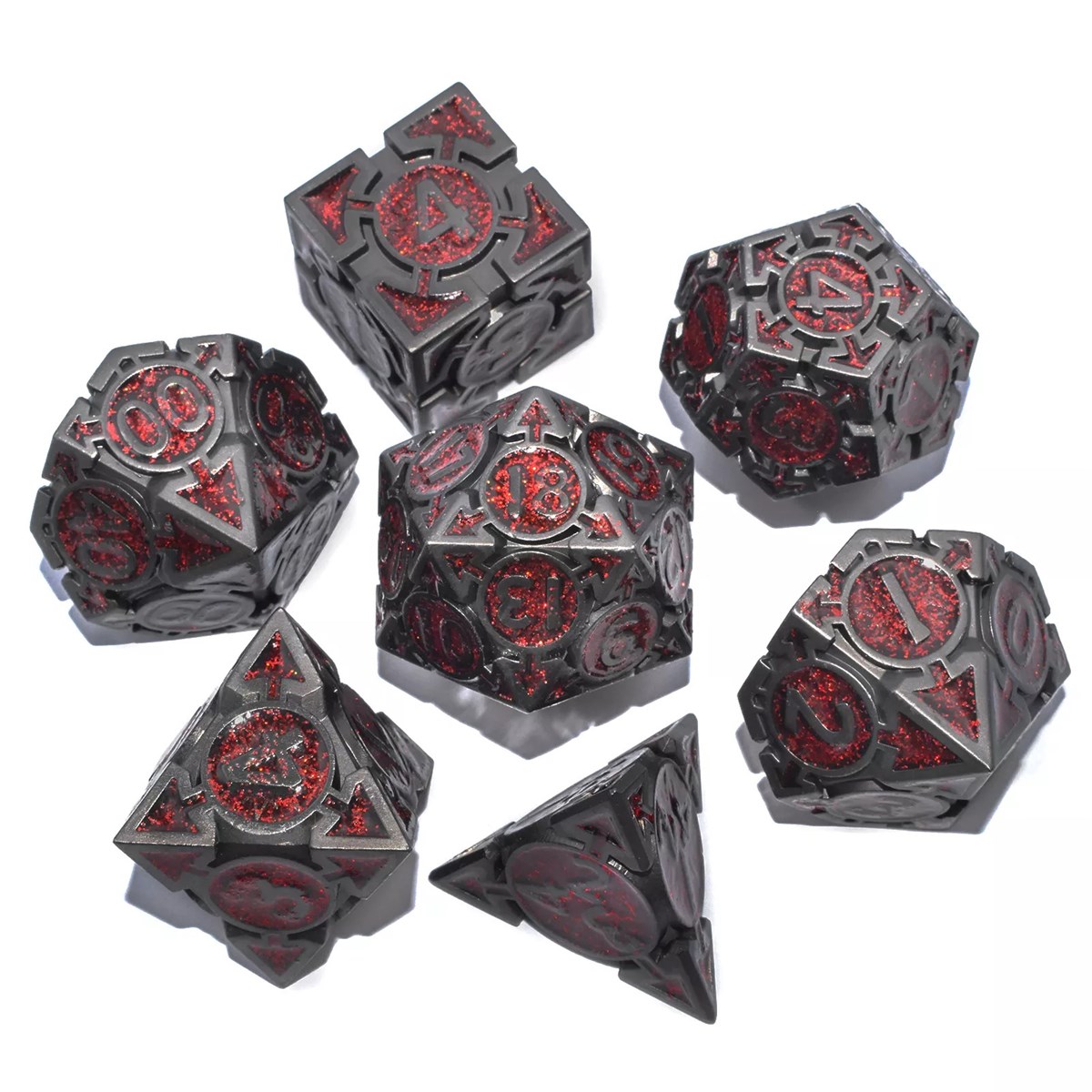 New Style 7 Pcs Galaxy Metal D&D Dice Polyhedral Metal Dice Set for Role Playing Game MTG Pathfinder