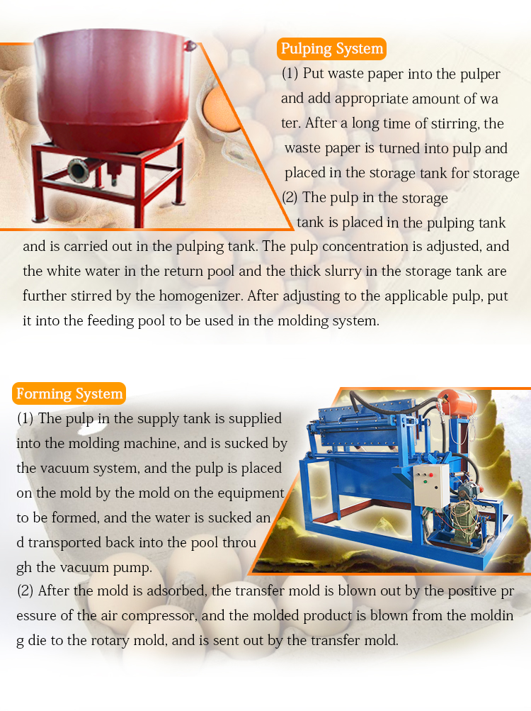 Small paper pulp egg tray production machine