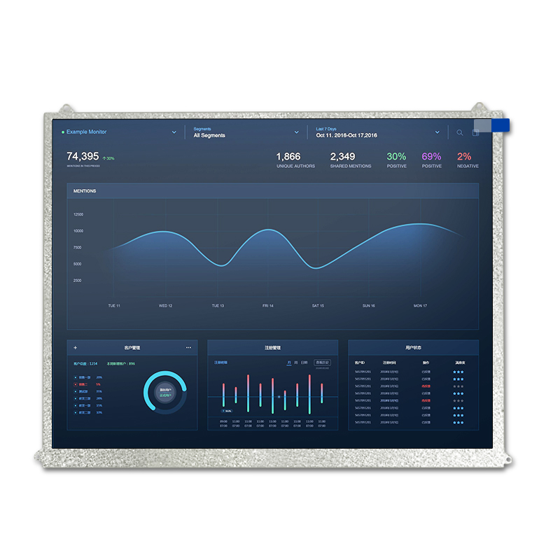 9 Inch 1024x600 Resolution LVDS Interface TFT Display Module Display Transmissive LCD Display Panel