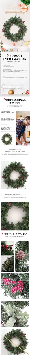 Christmas Wreath Artificial Natural Large Pine Cones 3pcs 10pcs Red and Pink Fruits 4pcs 6 Leaves Christmas Leaves Ornam