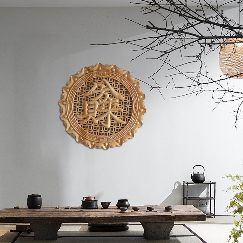 Customizable new Chinesestyle camphor wood handcarved wall hanging screen Chinesestyle decorative painting porch livi