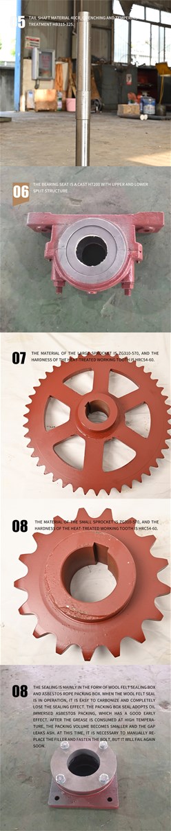 Customizable Auto Parts Hopper Traction Chain Head Wheel HeadTail Shaft Bearing Housing Seal Box LargeSmall Sprocket