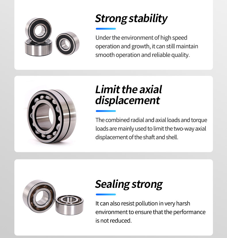 Construction Machinery DoubleRow Angular Contact Ball Bearings 5200520152105212