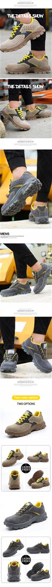 Labor insurance shoes highquality cowhide rubber sole antismashing antipuncture nonslip breathable safety shoes dire