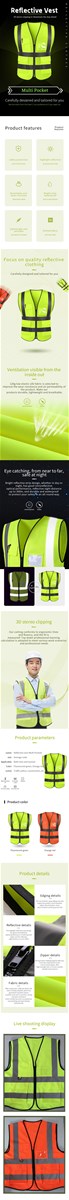 multipocket sanitation clothing reflective vest cycling traffic vest neutral sleeveless sanitation work reflective clot