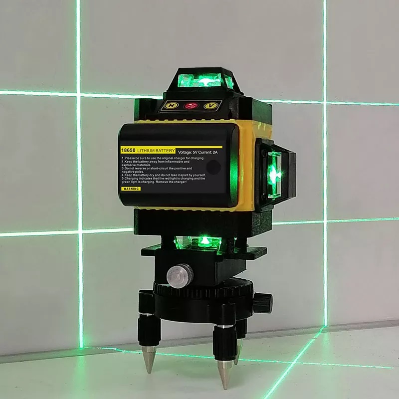 4D Green Beam Rotary SelfLeveling 360 Degree HorizontalVertical 16 Lines Laser Level