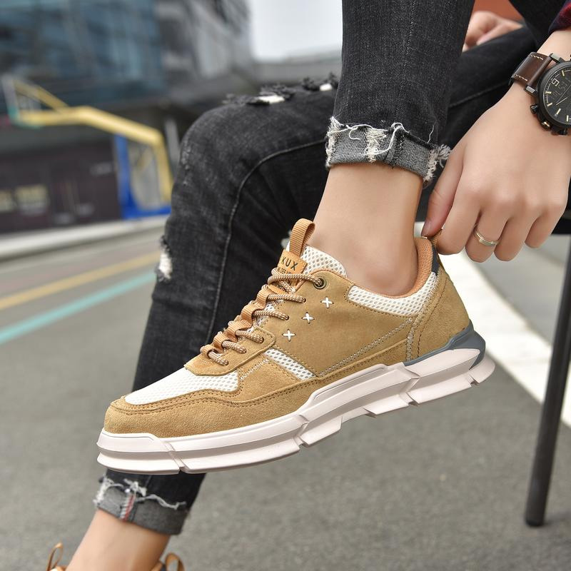 Mens style fashion with leather casual shoes nonslip wear support mailbox contact