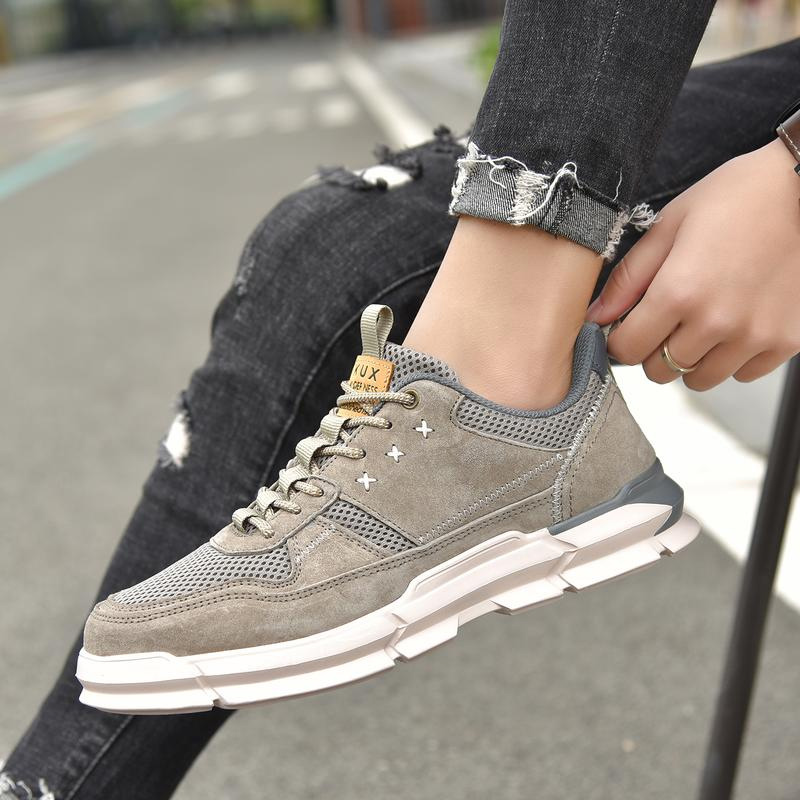 Mens style fashion with leather casual shoes nonslip wear support mailbox contact