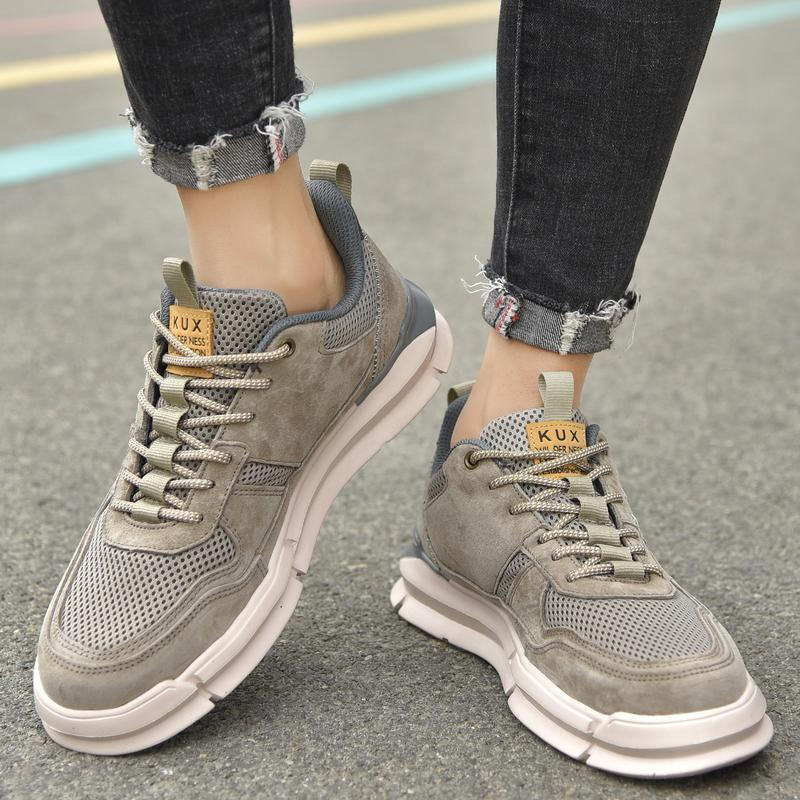 Mens style fashion with leather casual shoes nonslip wear support mailbox contact